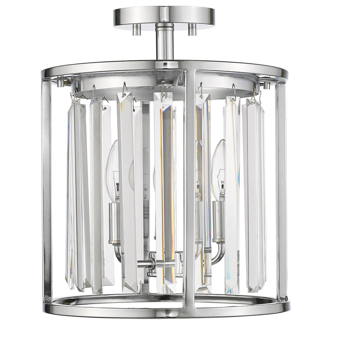 Bronze 3 Light Semi Flush Mount V3188
