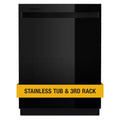 Black Built-In Dishwasher with Third Level Rack J542