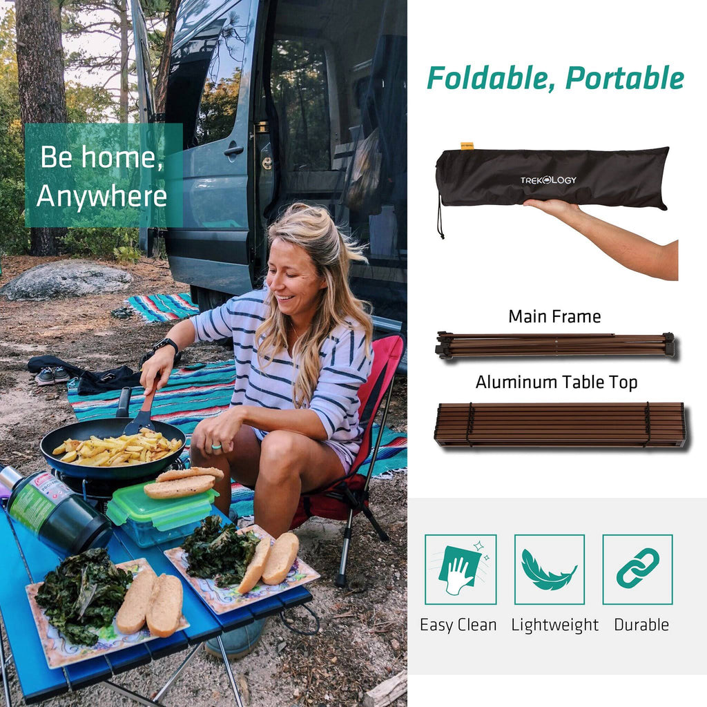 Portable Camping Side Tables Aluminum Table Top N55481