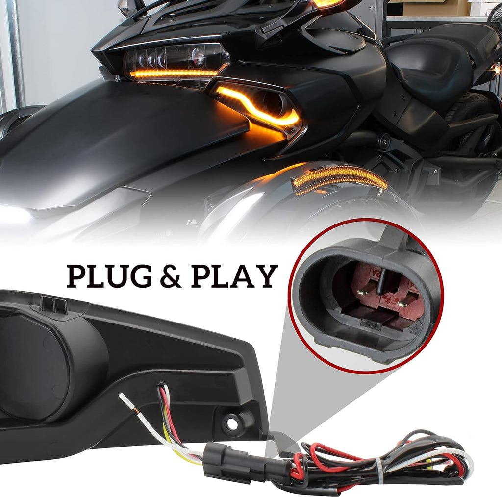 Fog Lights Cover with Daytime Running Light 2PCS V13626