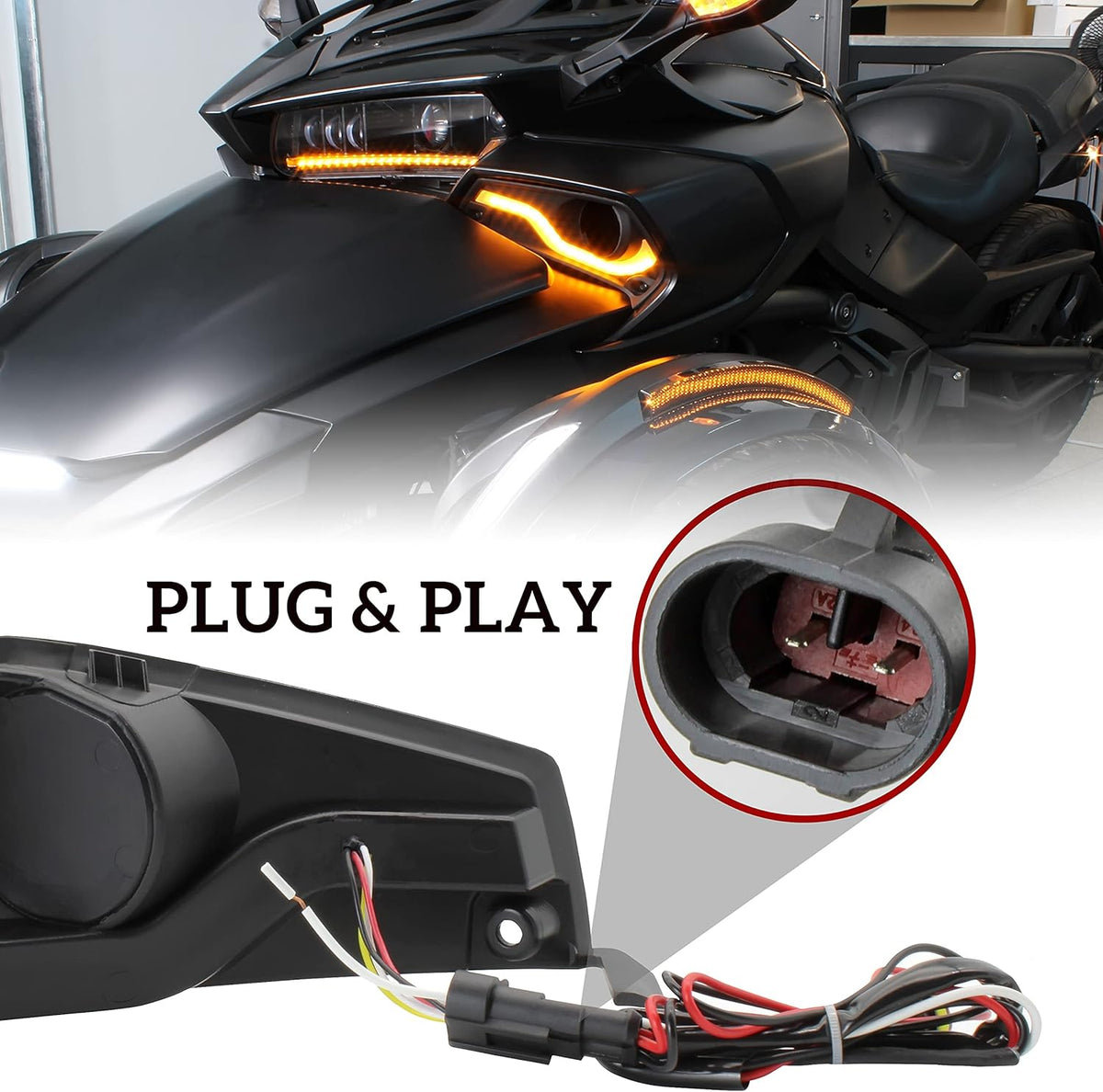 Fog Lights Cover with Daytime Running Light 2PCS V13626