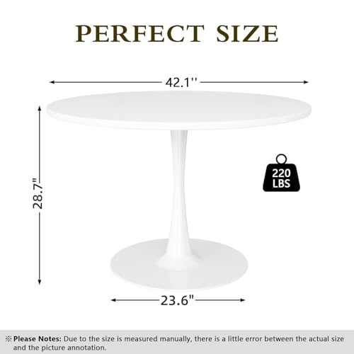 42 Inch Round Dining Table with Metal Pedestal Base C63800