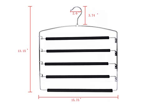 3 Multi-Bar Metal Pants Hangers with Non-Slip Foam Padding O44684