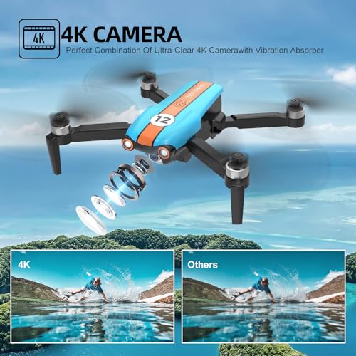 Drone with 4K Camera, Foldable FPV Drone, 26 Mins Flight Time, Brushless Motor, 2 Batteries O723