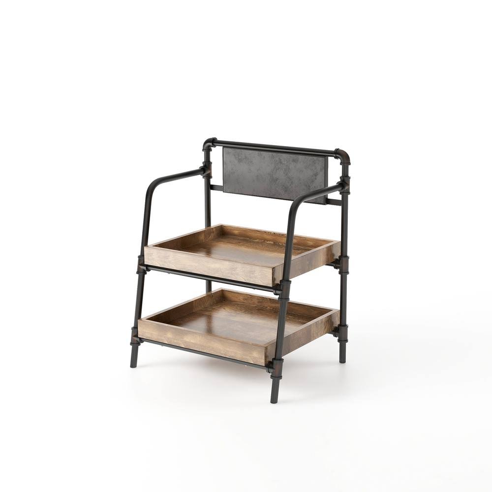 Sand Black 2-Shelf Bookcase V619