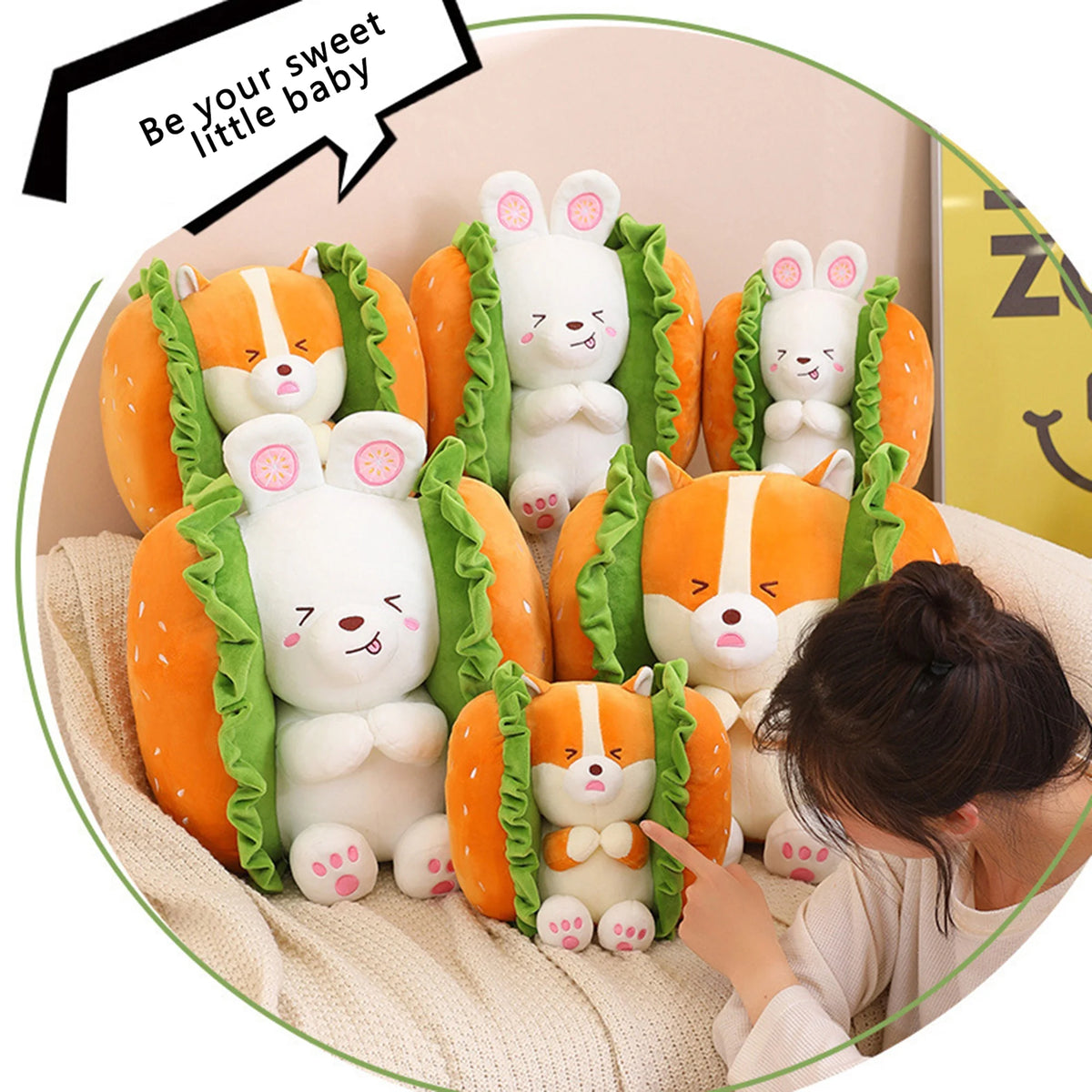 Fuzzy Hamburger Plush Toy T445978