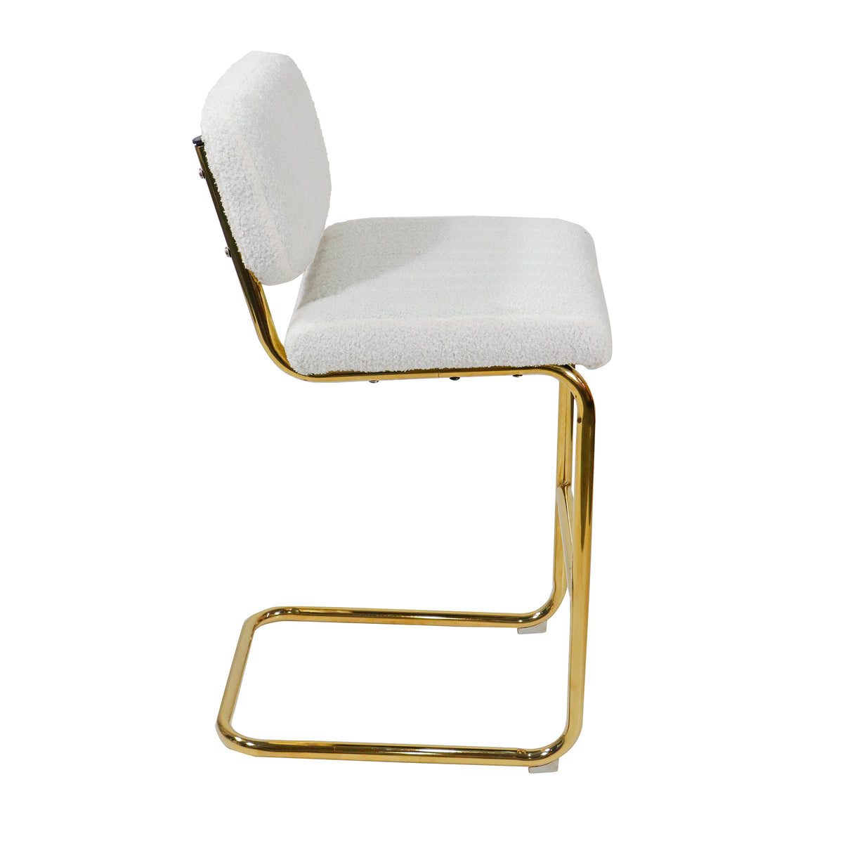 Ivory Boucle Fabric Counter Height Bar Stools Set of 2 M755
