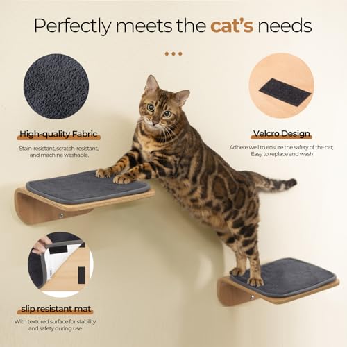 Cat Wall Shelves and Perch with Scratching Cushion S958348