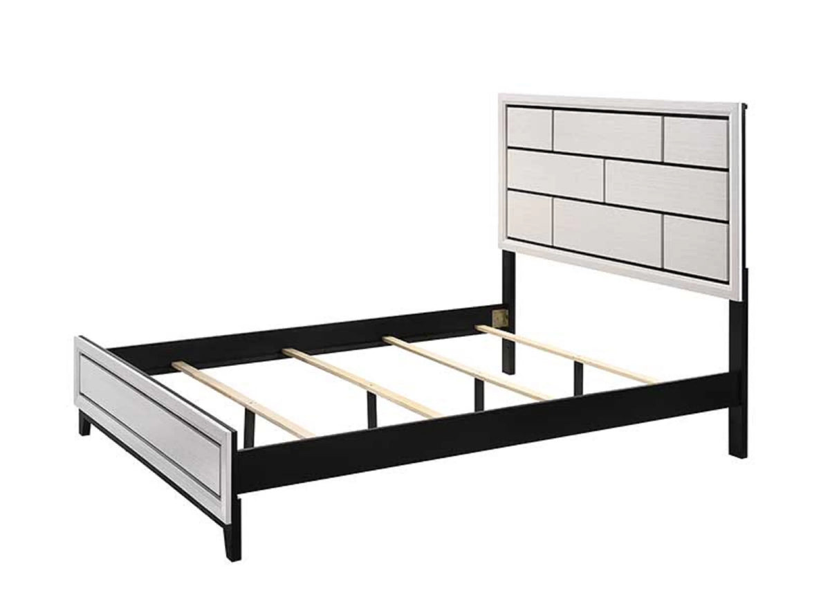 4pc Full Size Bed Dresser Mirror Nightstand White Bedroom Furniture Set H699727