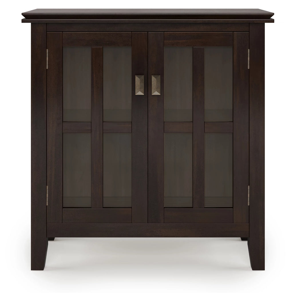 Solid Wood 30 inch Wide Low Storage Cabinet in Tobacco Brown T530