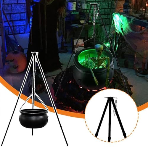 Black Plastic Cauldron with Lights 130cm B152