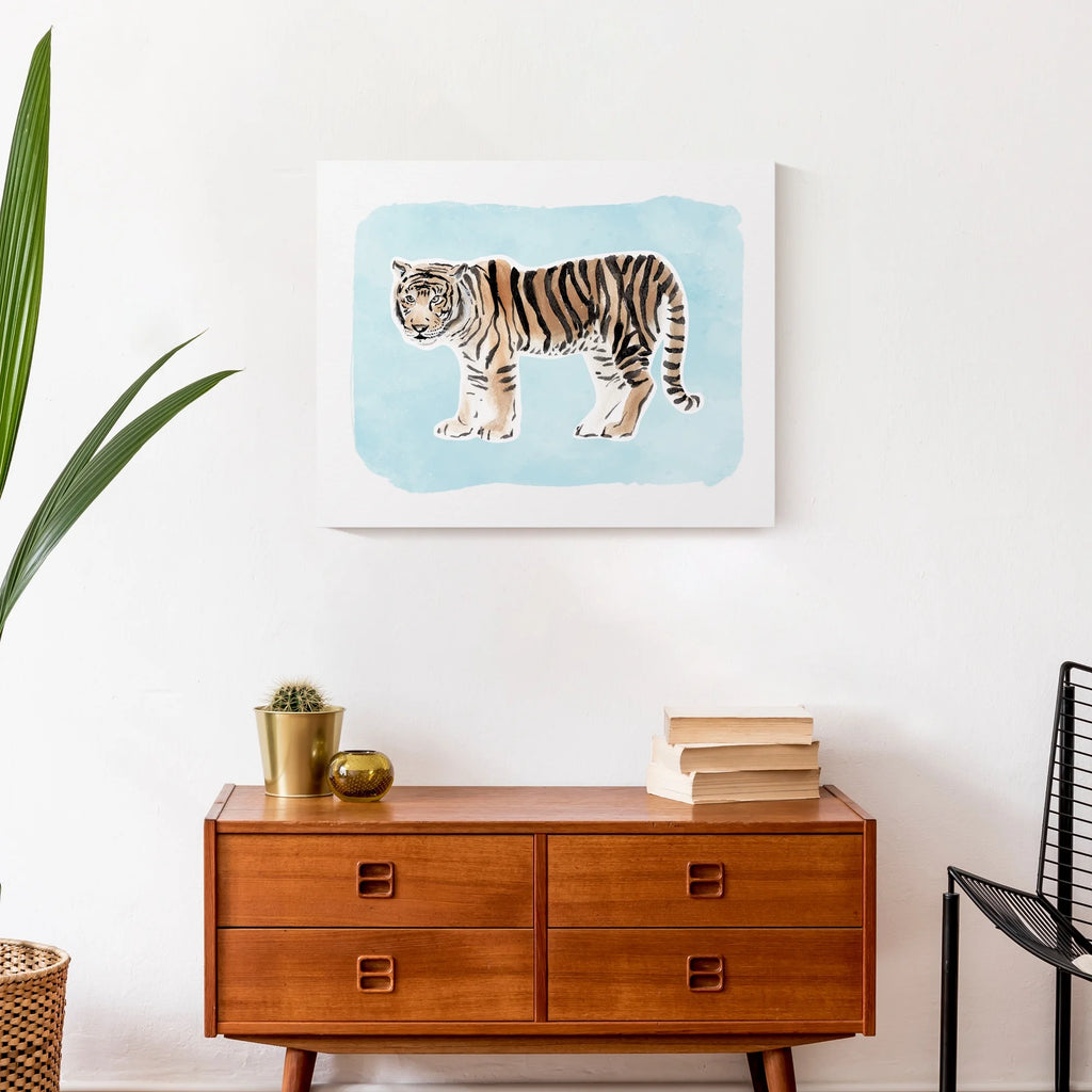 Watercolor Tiger Canvas Wall Art D6672