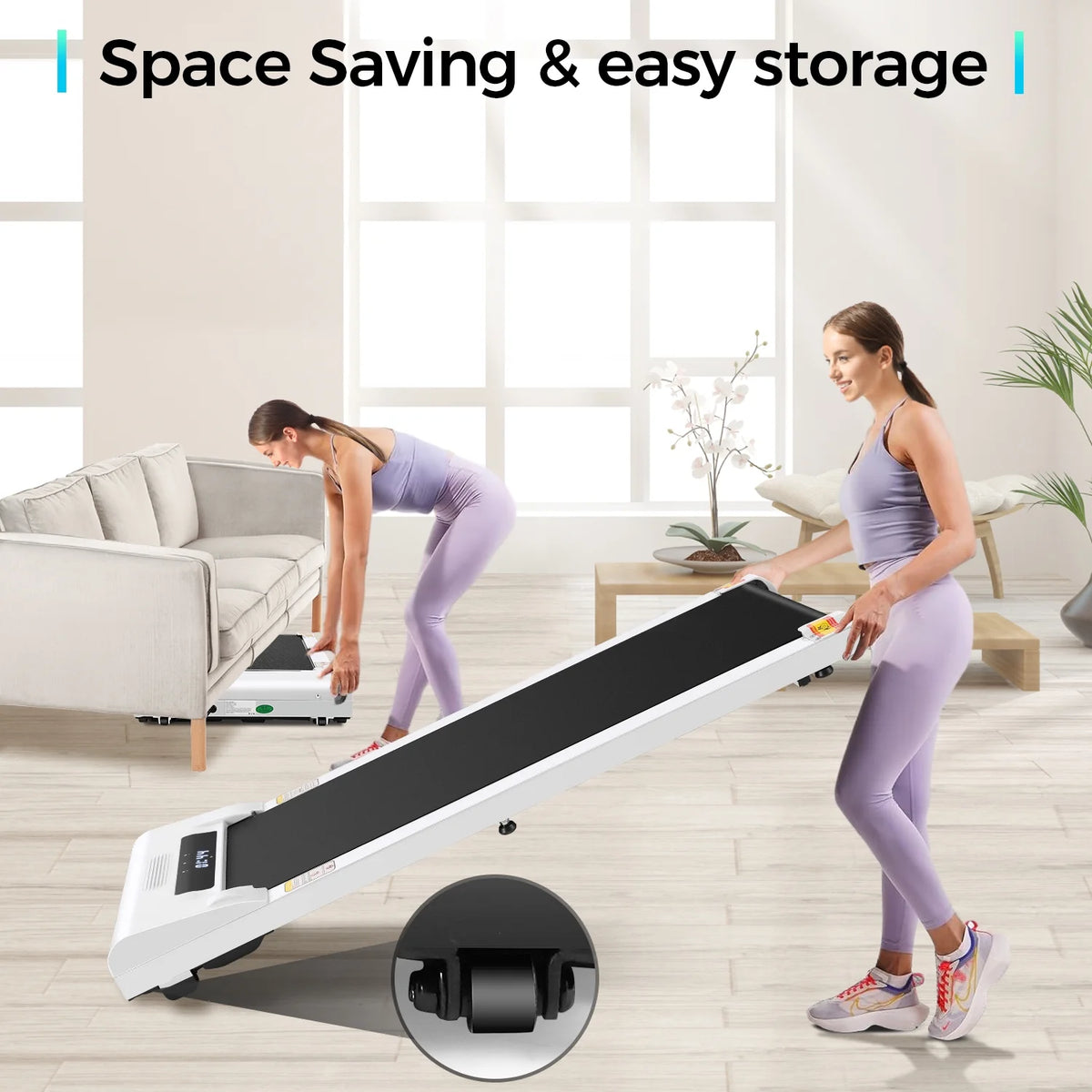 2.5HP Slim Compact Under Desk Treadmill with LED Display R8052