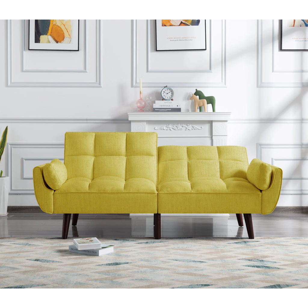 74.4 inch Foam Futon Sofa Bed with 2 Pillows I59794