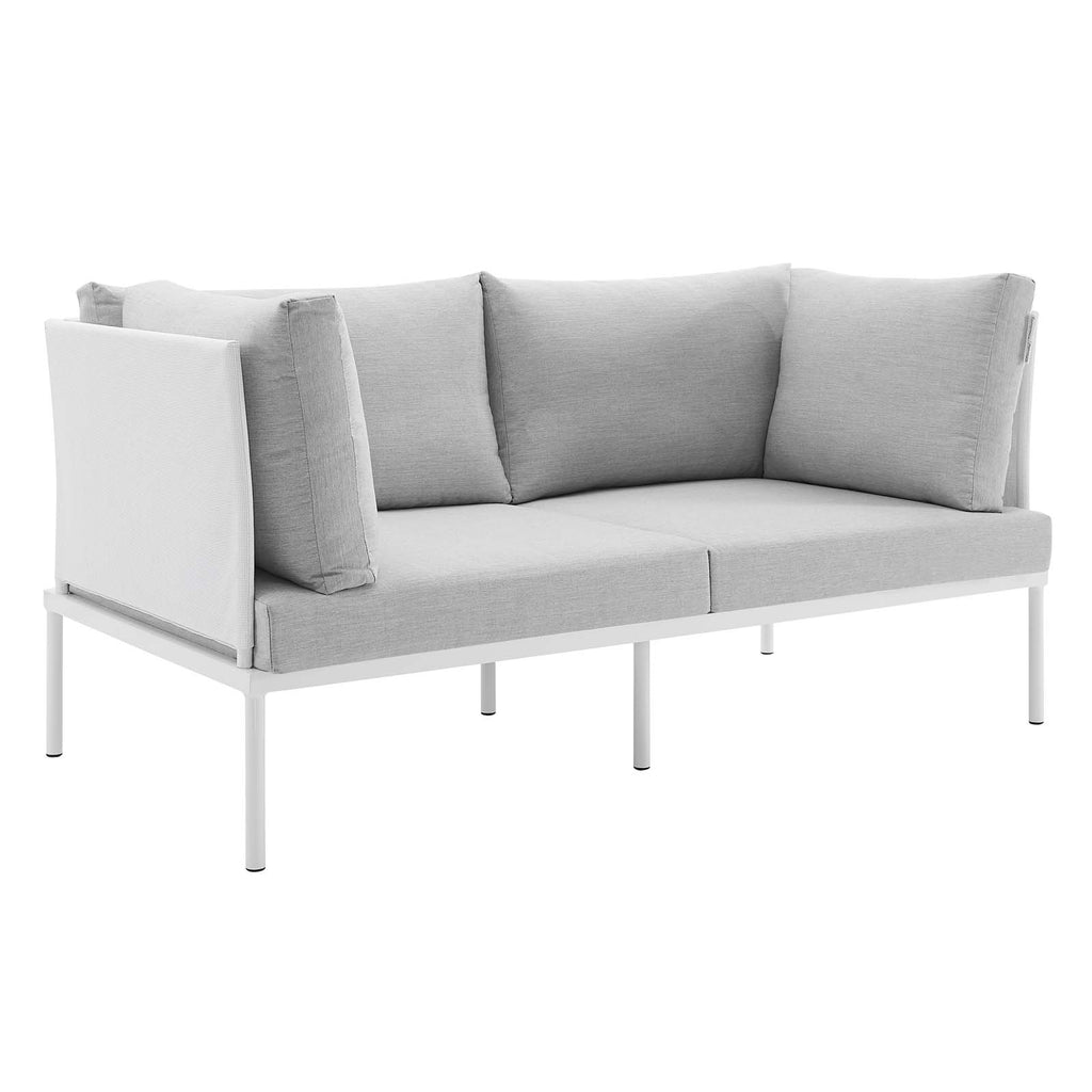 White Gray Aluminum Outdoor Loveseat T991918