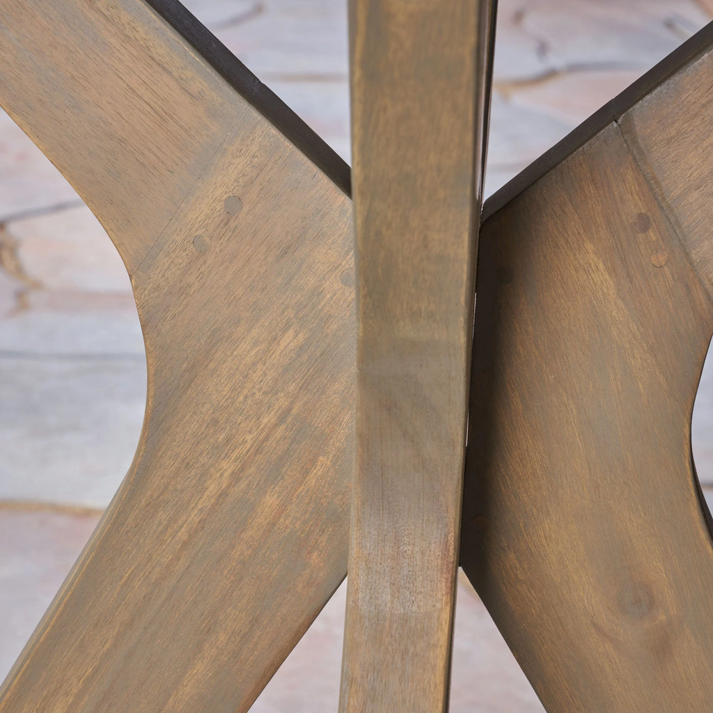 Round Wooden Patio Dining Table Y259