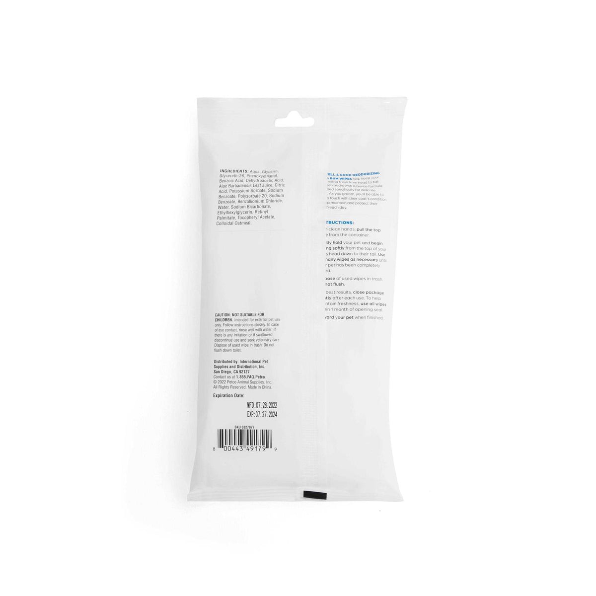 Deodorizing Paw and Bum Wipes P55167