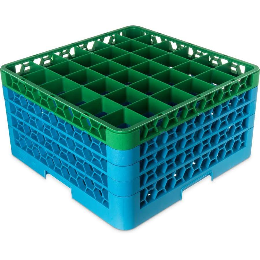 36 Compartment Green Glass Rack with 4 Extenders T911641