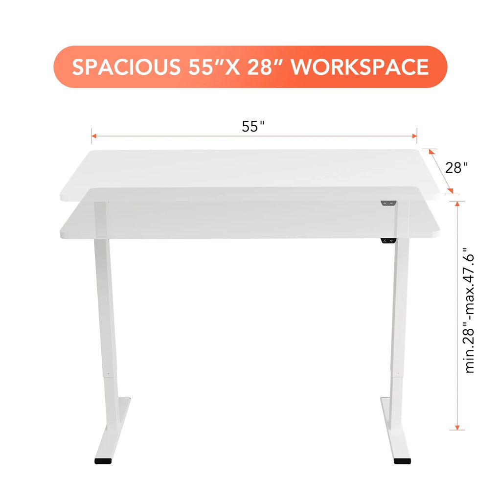 White Electric Height Adjustable Desk Z46206