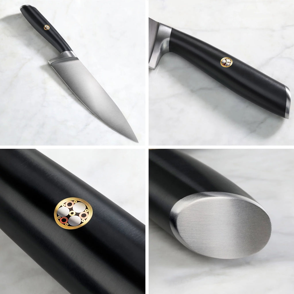 German Steel Forged 7" Santoku Knife, Black X28972