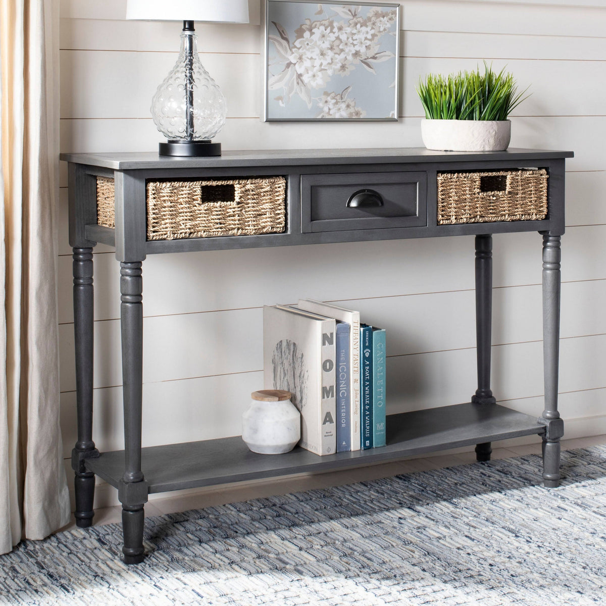 Wicker Console Table with Storage U54950