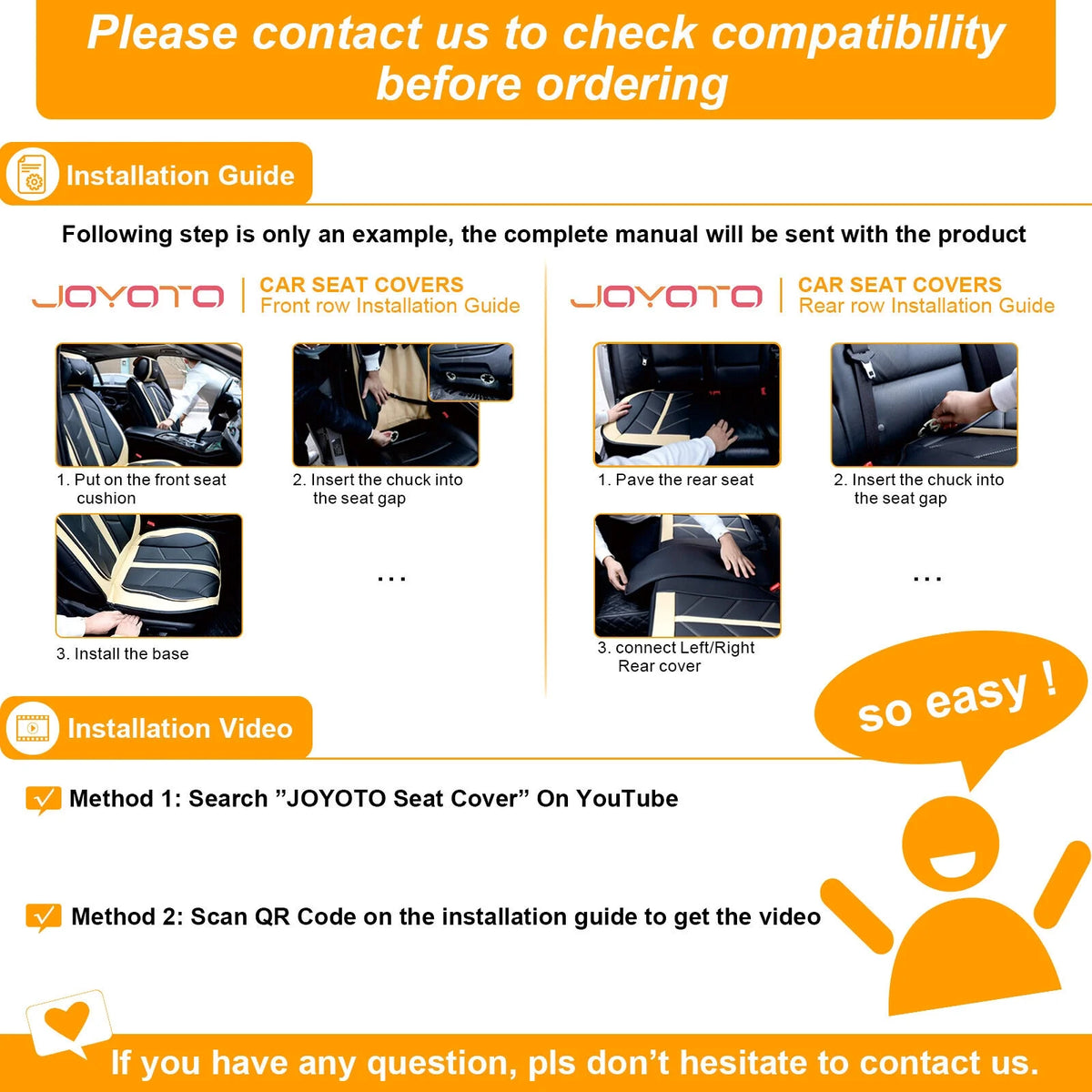 Black Waterproof Pu Leather Full Set Car Seat Covers C5230