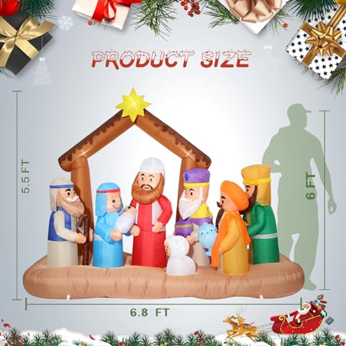 Inflatable Nutcracker Outdoor Decoration with Built-in LED Lights W432773