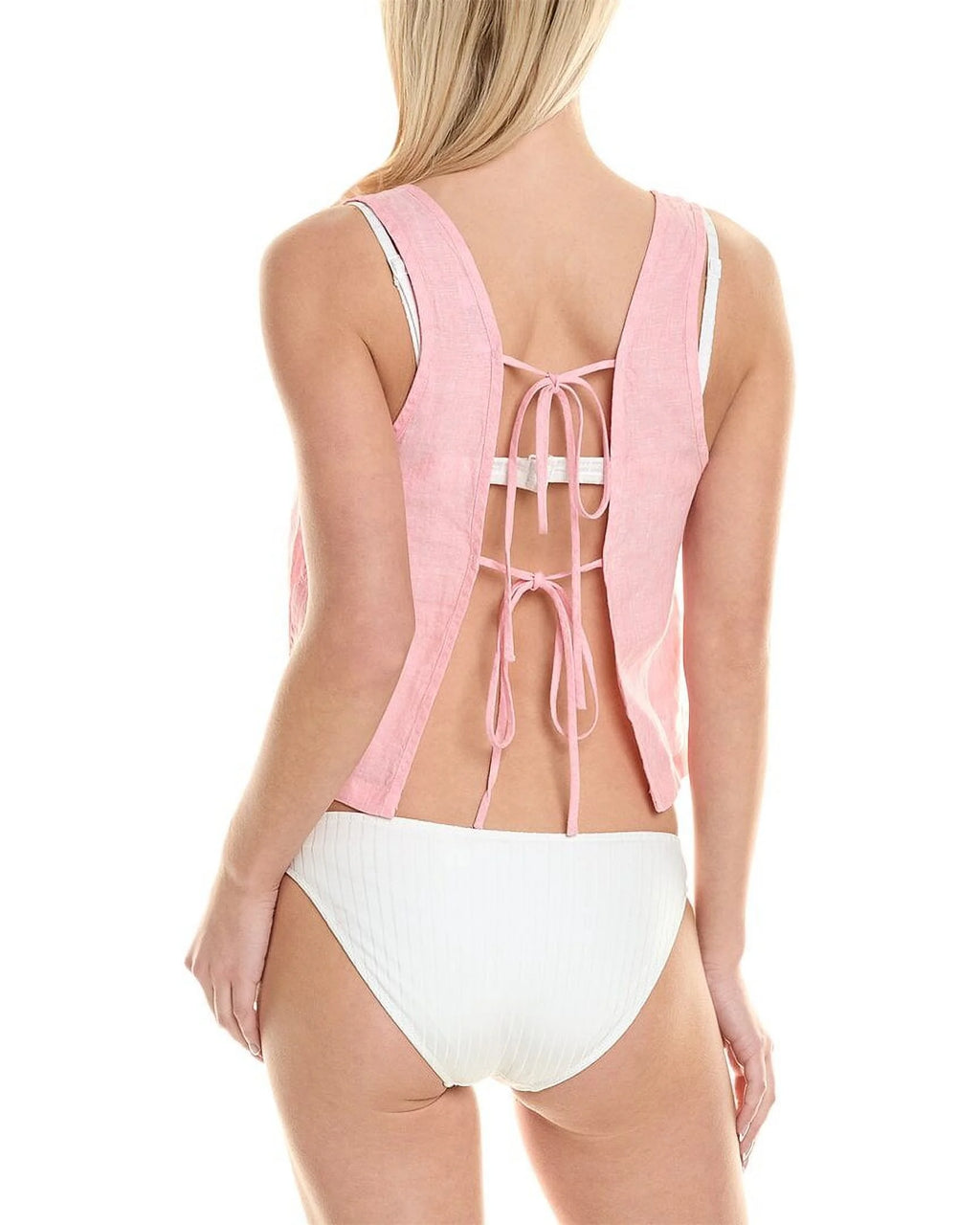 Pink Linen Tank O647346