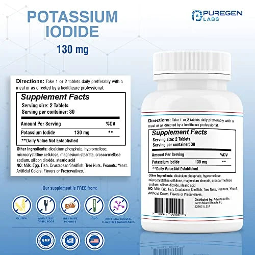 Potassium Iodide 130 mg Tablets 5 Pack L1248