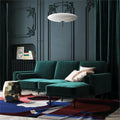 Green Velvet Small Space Sectional Futon E608143