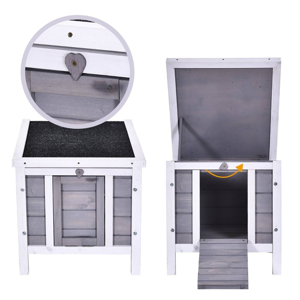 Grey Raised Wooden Pet House K292