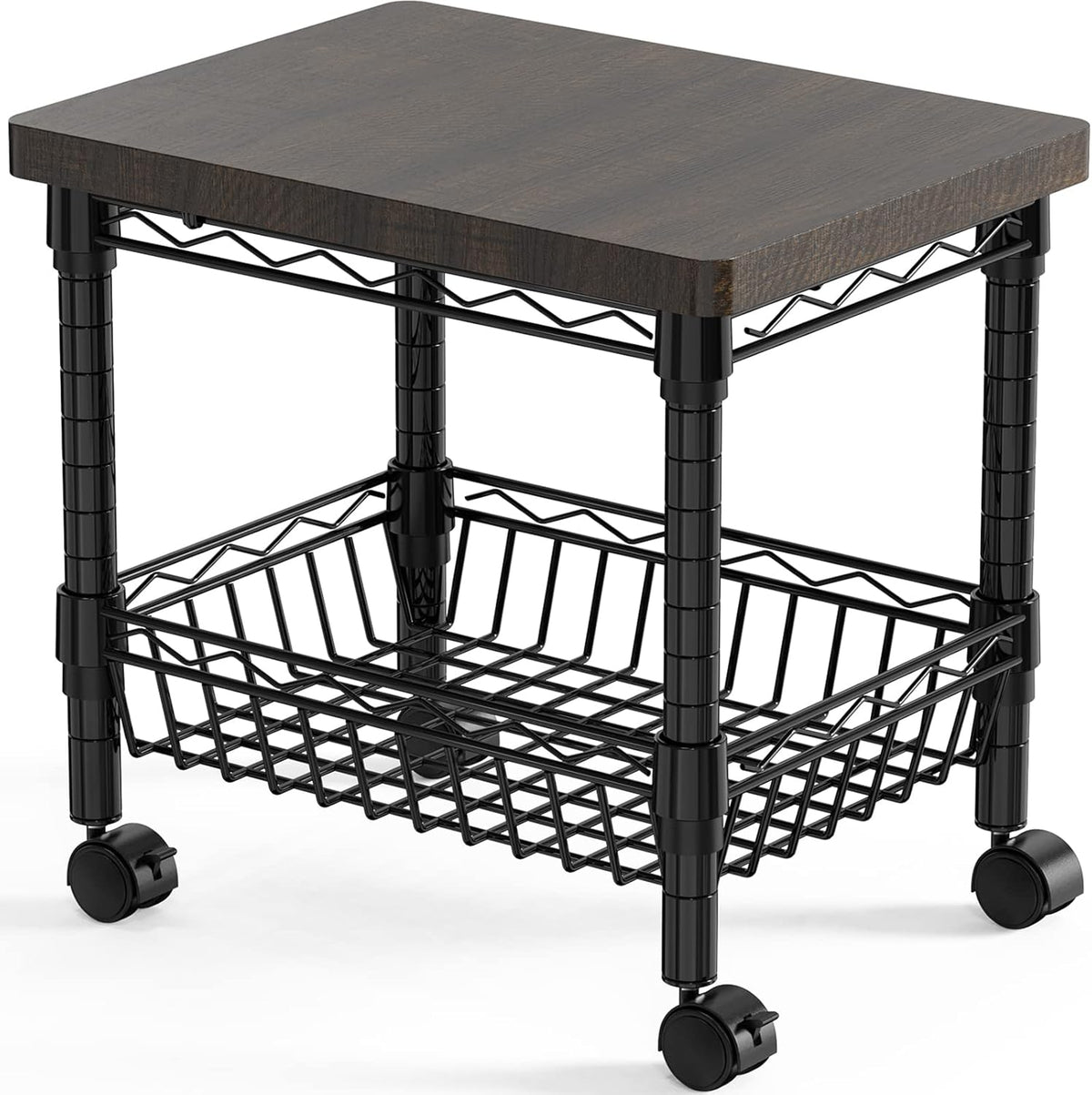 Printer Stand with Storage, Metal Printer Cart, Heavy Duty Printer Table G40381