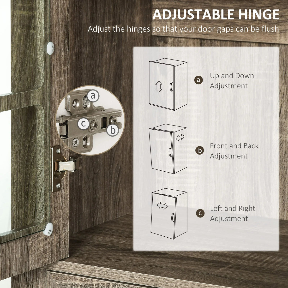 Kitchen Pantry Storage Cabinet with Glass Doors Q419280