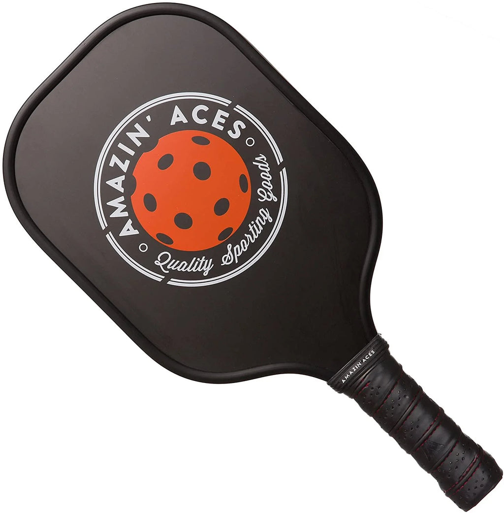 Two Graphite Pickleball Paddles Set with Four Balls and Mesh Carry Bag Z475