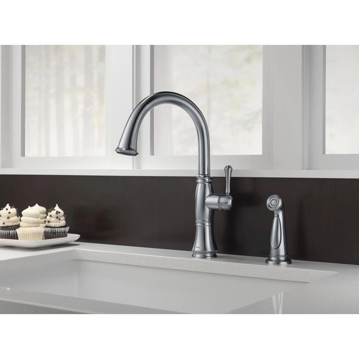 Single Handle Kitchen Faucet with Spray Venetian Bronze K3147