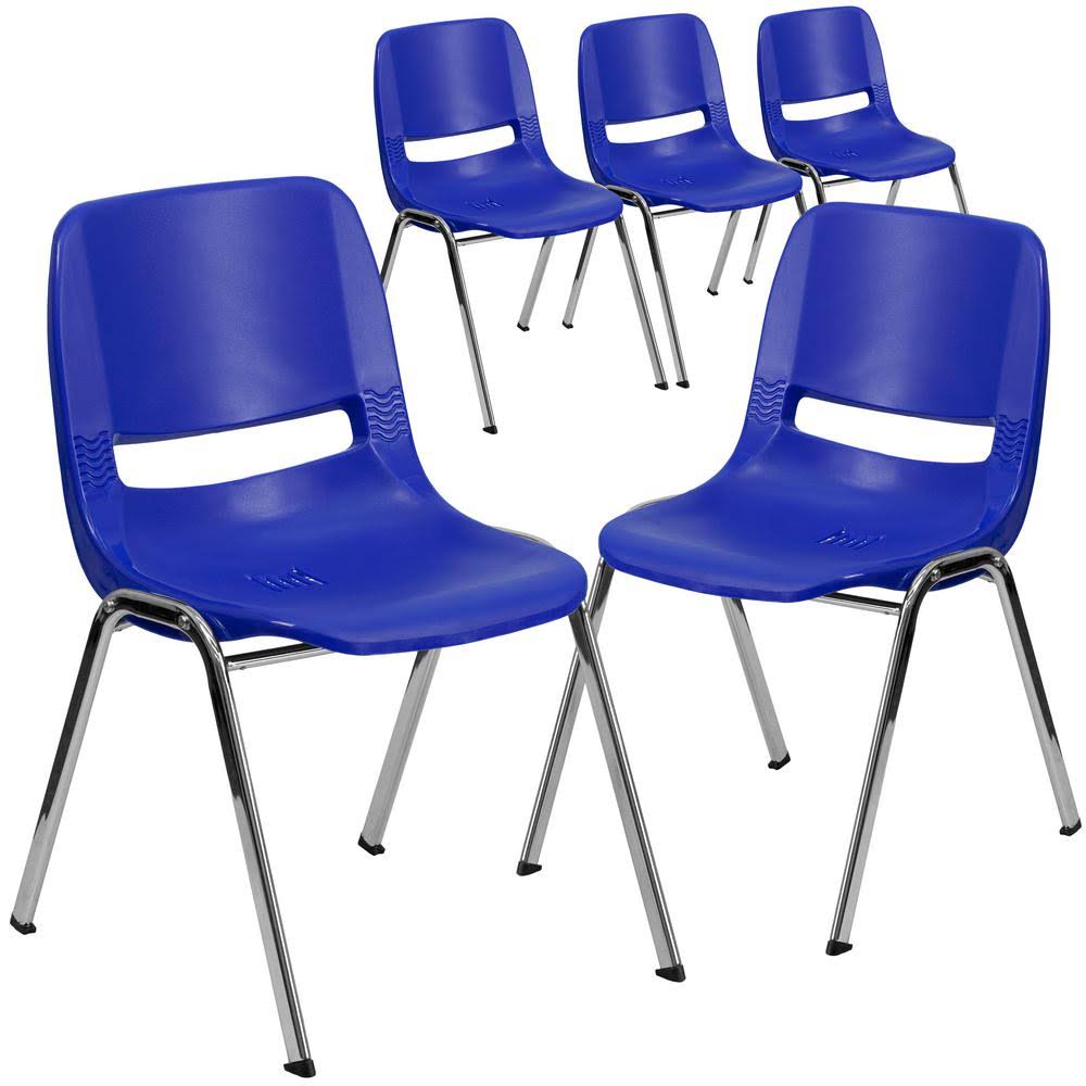 Navy Plastic Stack Chairs (Set of 5) L623