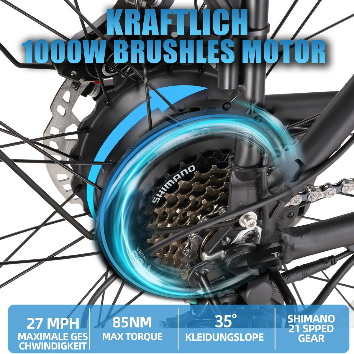 1000W 26 Fat Tire Electric Bike K401