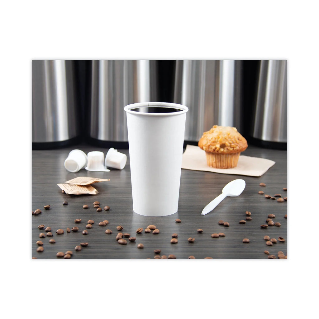 20 oz White Poly Paper Hot Cups J111444