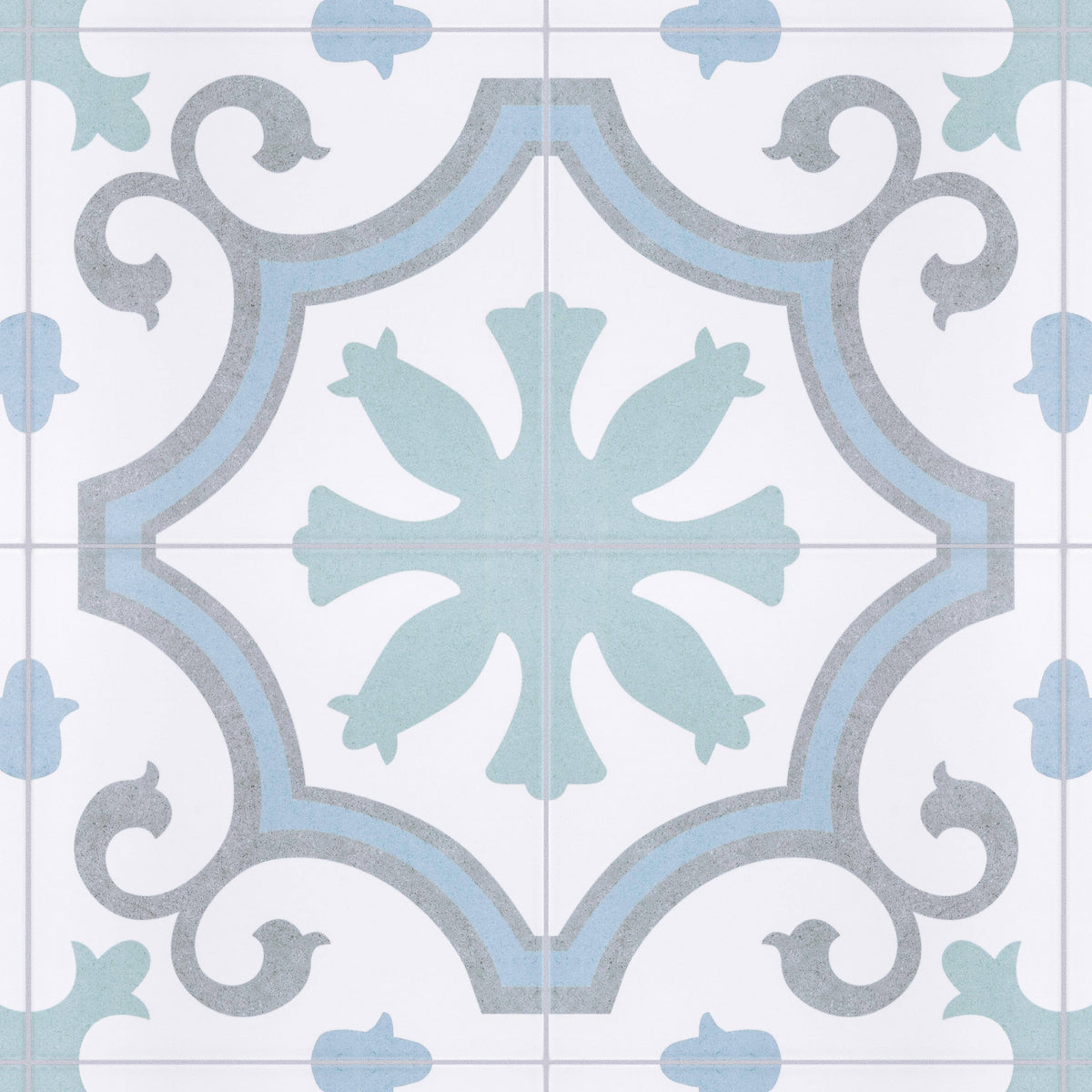 Aqua Encaustic Porcelain Floor and Wall Tile G19887