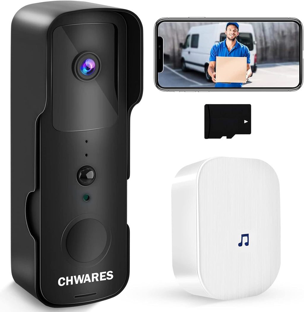 White 1080P HD Video Doorbell Camera with 32GB SD Card E677245
