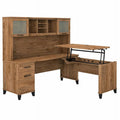 72W Sit to Stand L Desk with Hutch K22695