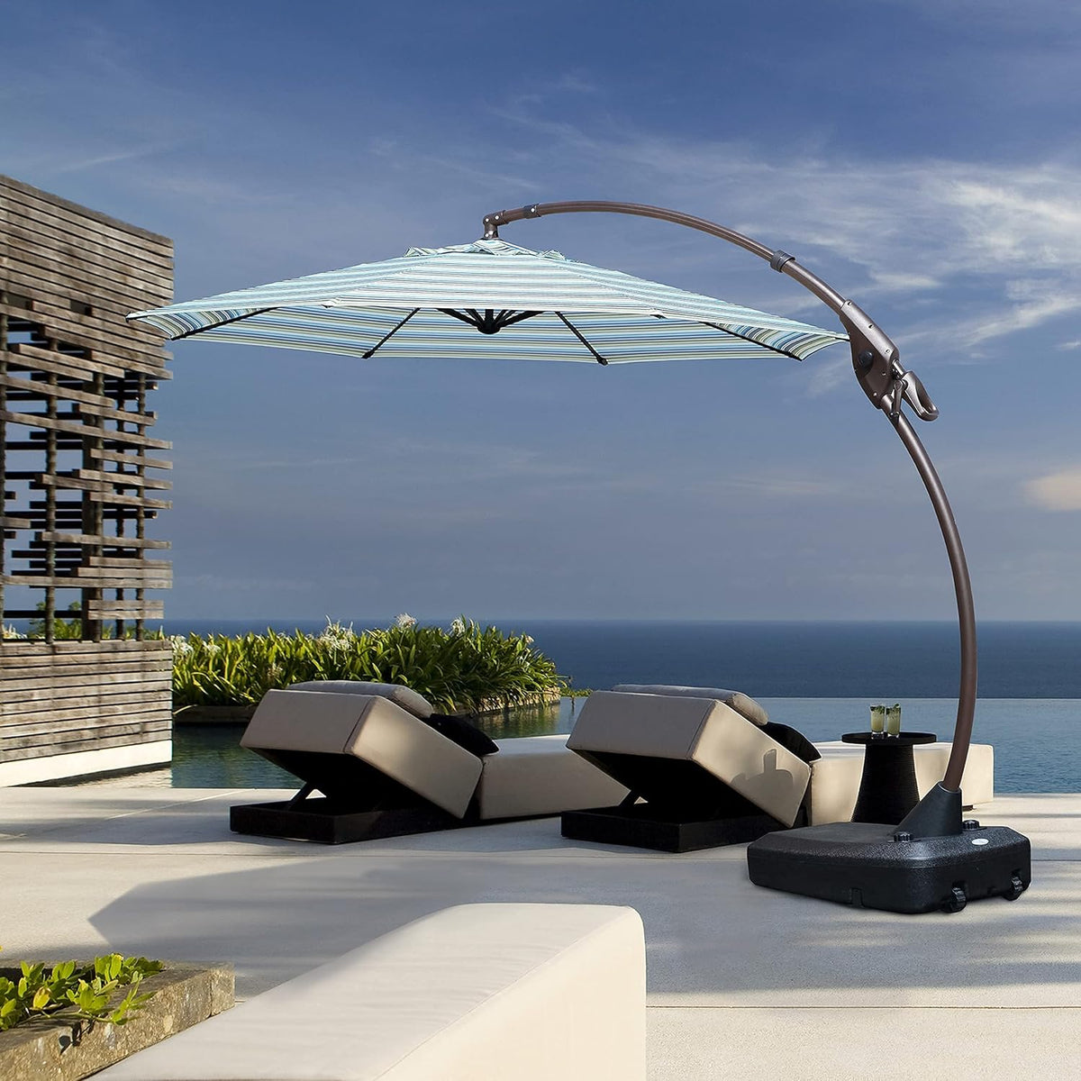 11 FT Curvy Aluminum Offset Cantilever Umbrella F89063