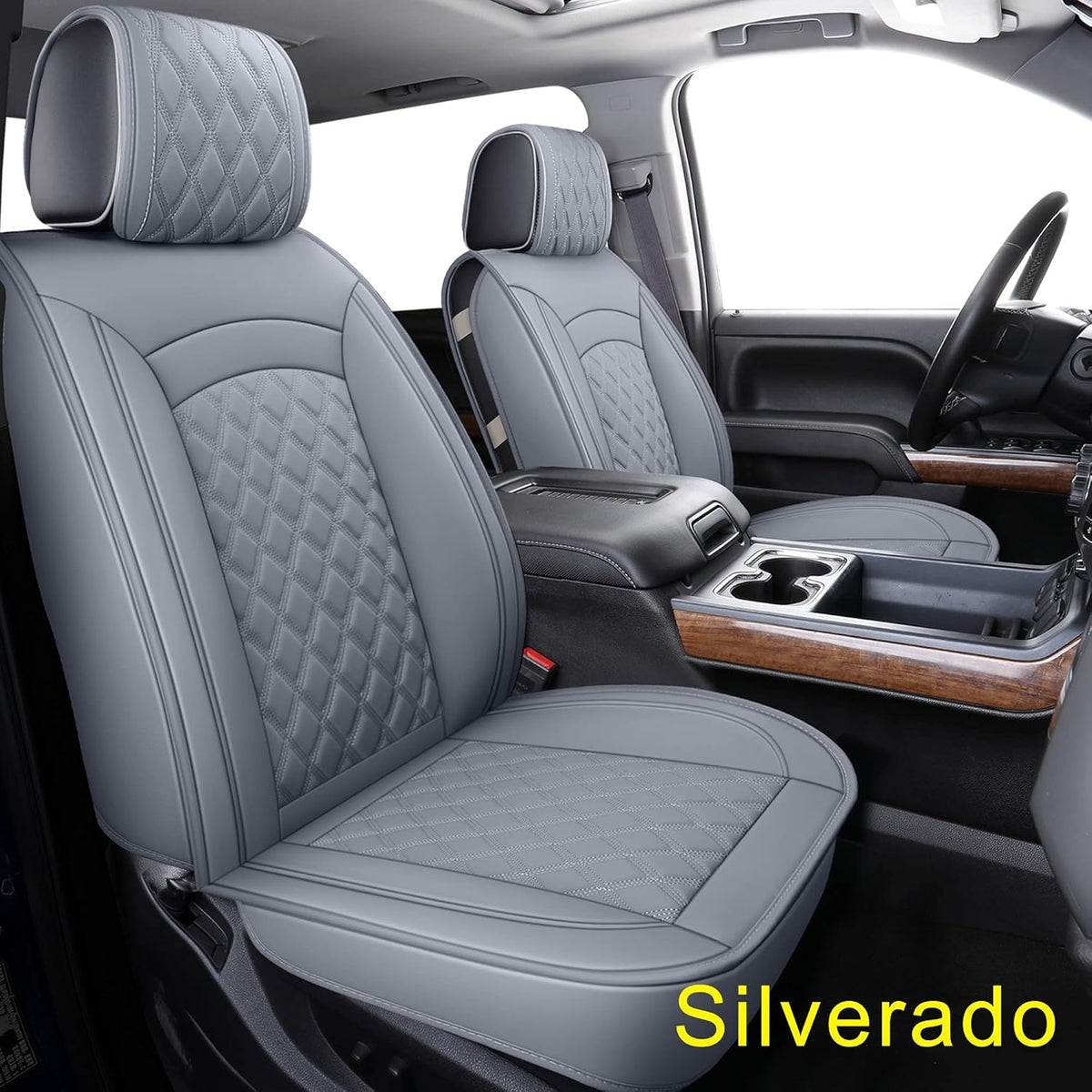 Black & Blue Water Proof Faux Leather Seat Covers U787
