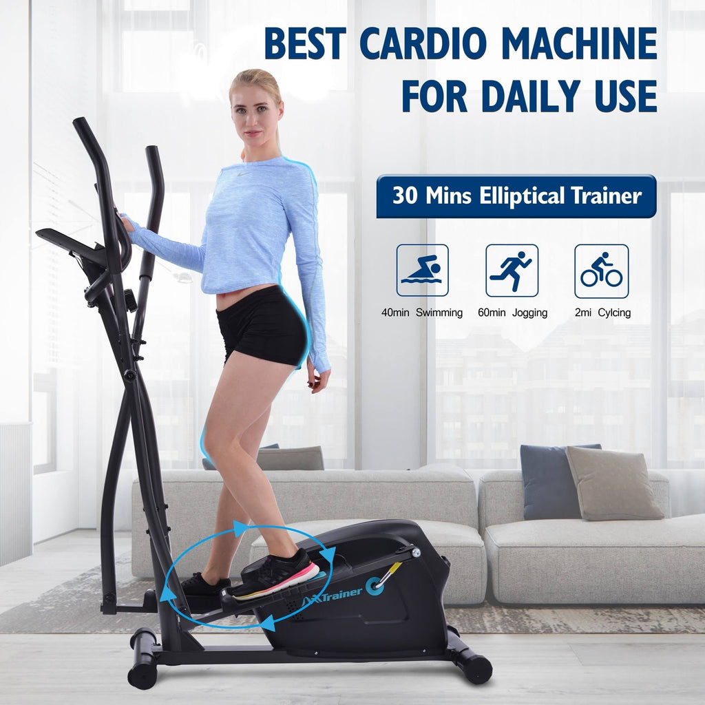 Elliptical Trainer Machine Upright Exercise Bike with 8-Level Magnetic Resistance S52561