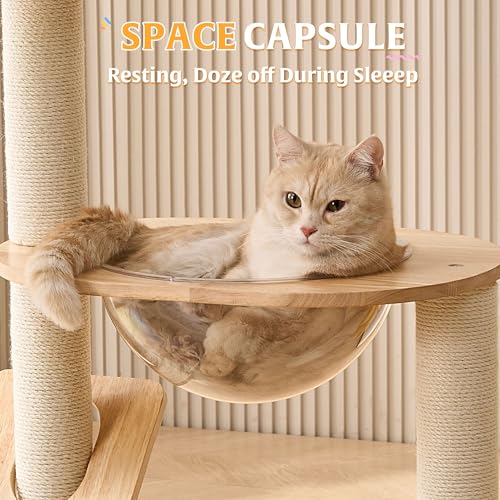 Cat Tree Tower with Scratching Post, Hammock and Top Bed R6610