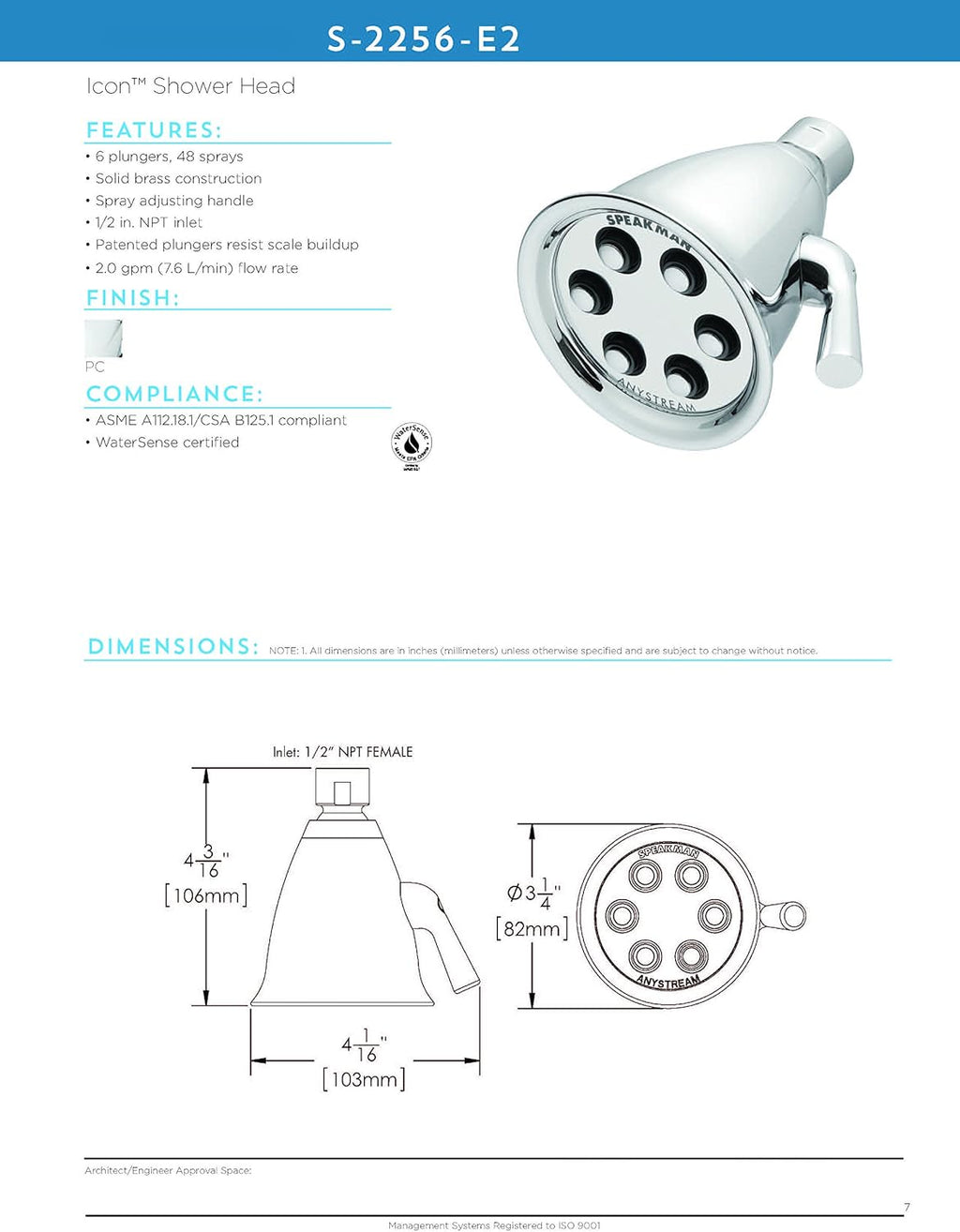 Polished Chrome Shower Head, Pack of 2 F655035