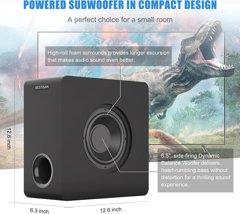 6.5'' Bluetooth Black Powered Subwoofer Y5379