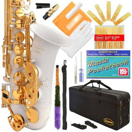 White-Gold Keys Alto Saxophone with Case M554721