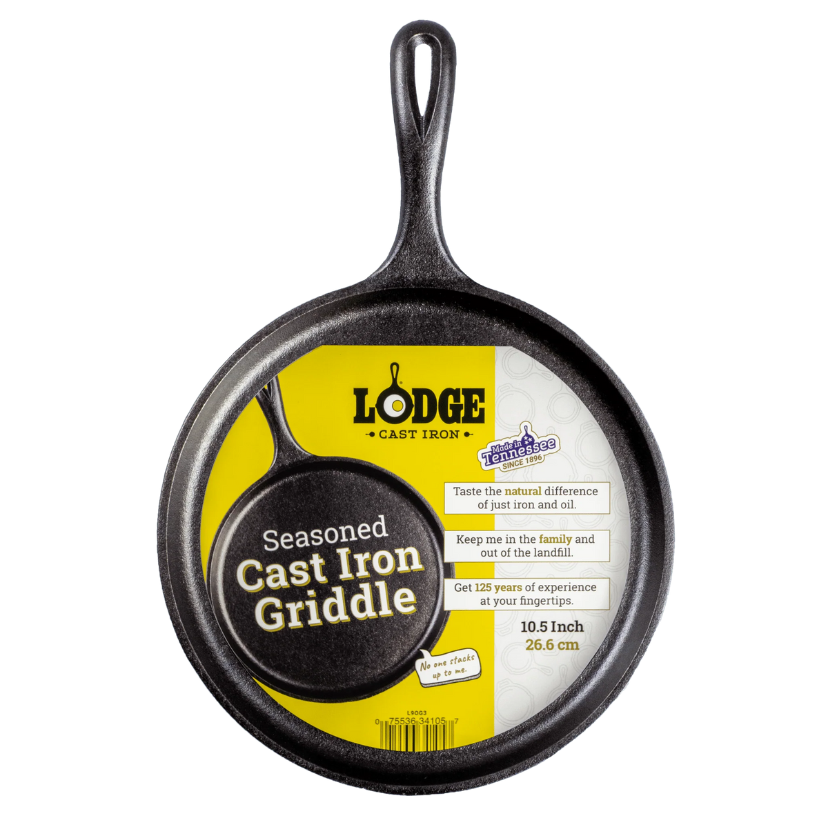 Cast Iron 10.5 Seasoned Round Griddle J2028
