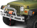 Polished Double Tubular Front Bumper with Winch Cutout O313